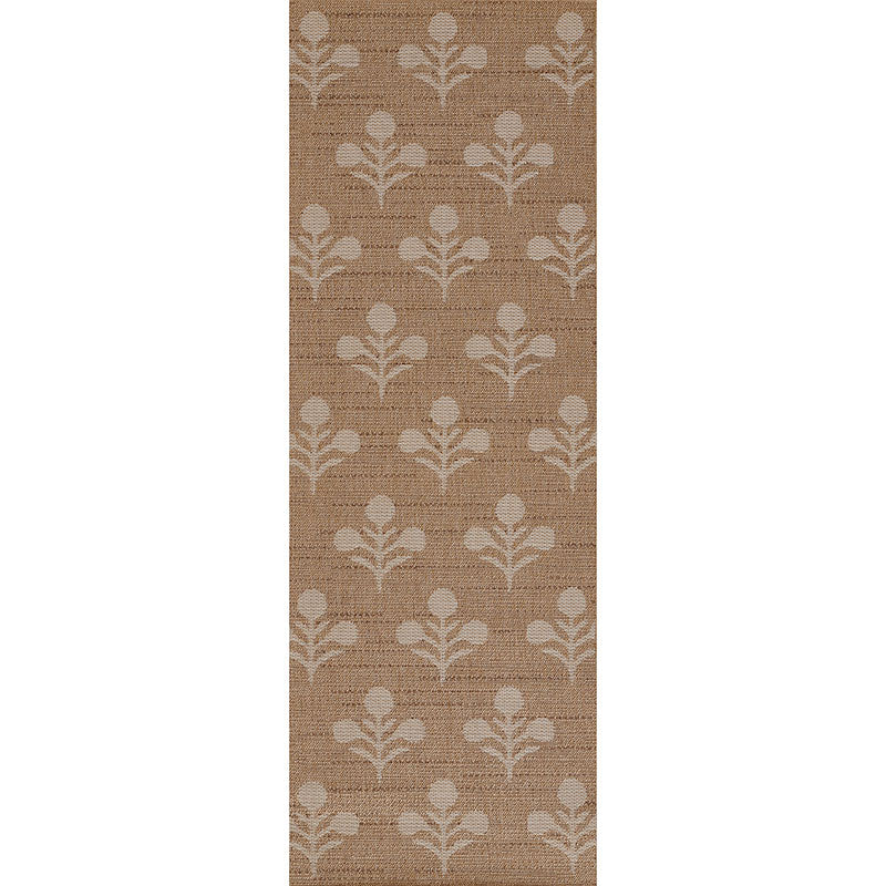 Floral Outdoor Rug - Beige, 2' 7" x 7' 6" Runner