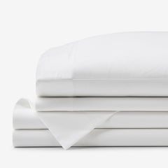 Classic Smooth Sateen Solid Bed Sheet Set - White, Twin