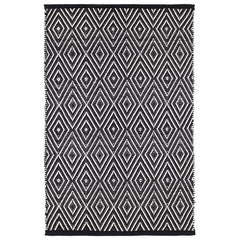Diamond Handwoven Indoor/Outdoor Rug - Black, 8' x 10'