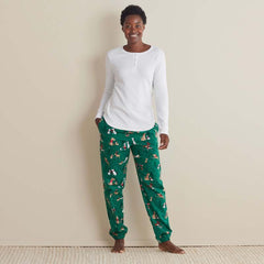 Family Flannel Women's Jogger Pants Pajama Set - Holiday Pups, XXL