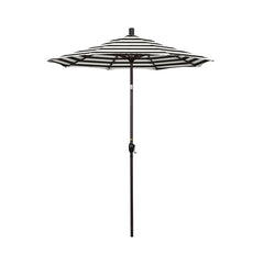 6' Round Outdoor Patio Umbrella, Aluminum with Push Button Tilt - Bronze Finish, Cabana Classic