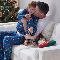 Family Printed Peruvian Cotton Kid's Pajama Set - Holiday Trees, 10