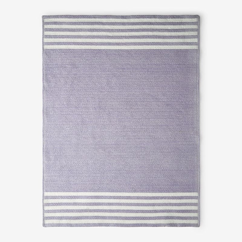 Chenille Border Stripe Handwoven Reversible Rug - Lilac, 5' x 7'