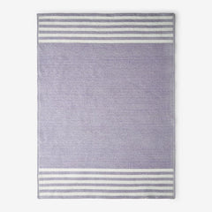 Chenille Border Stripe Handwoven Reversible Rug - Lilac, 5' x 7'