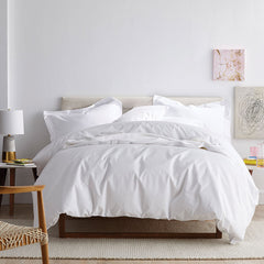 Classic Cool Cotton Percale Flat Bed Sheet - White, Oversized Queen