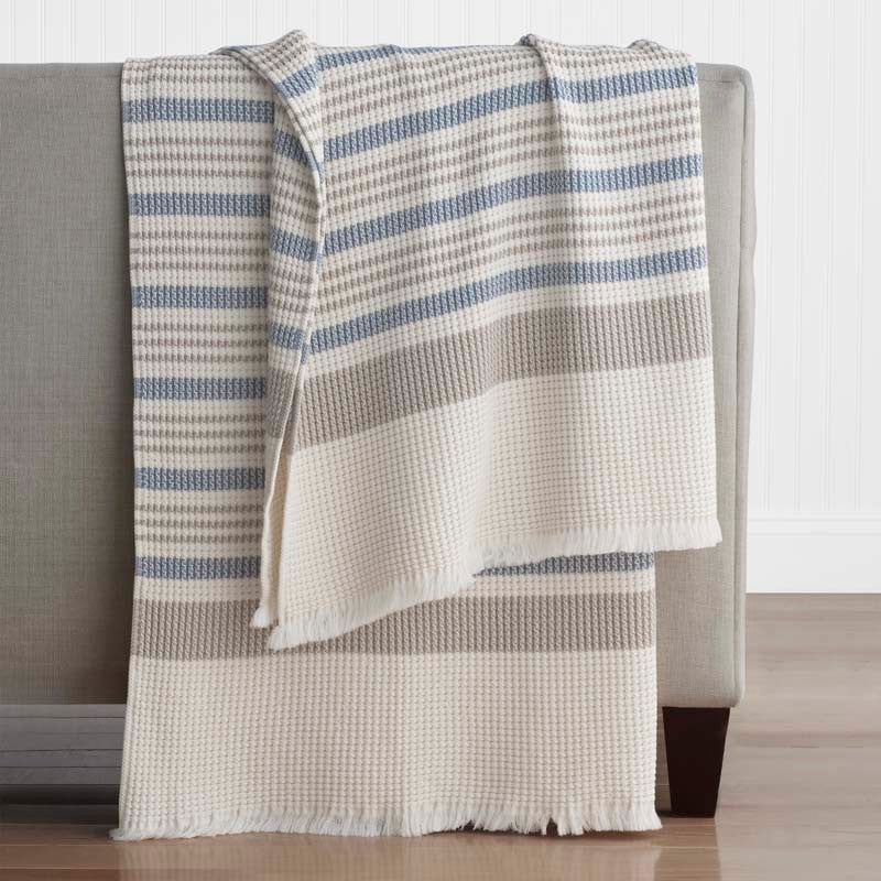 Cadence Stripe Throw - Blue Taupe
