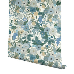 Garden Party Traditional Wallpaper - Indigo Multi, Swatch