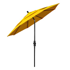 Round Outdoor Patio Umbrella, Fiberglass with Twist Tilt - Black Finish, Sunflower, 11'