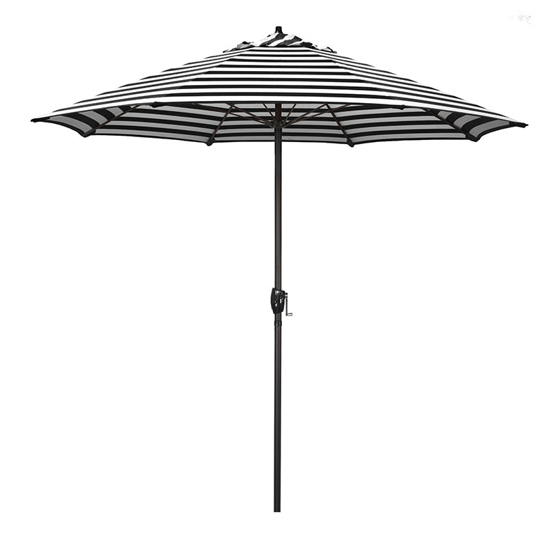 Round Outdoor Patio Umbrella, Aluminum with Auto Tilt Crank - Bronze Finish, Cabana Classic, 9'