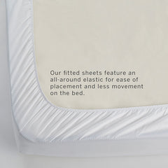 Premium Smooth Organic Cotton Sateen Fitted Bed Sheet - White, King