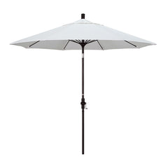 Round Outdoor Patio Umbrella, Fiberglass with Twist Tilt - Bronze Finish, Natural, 9'