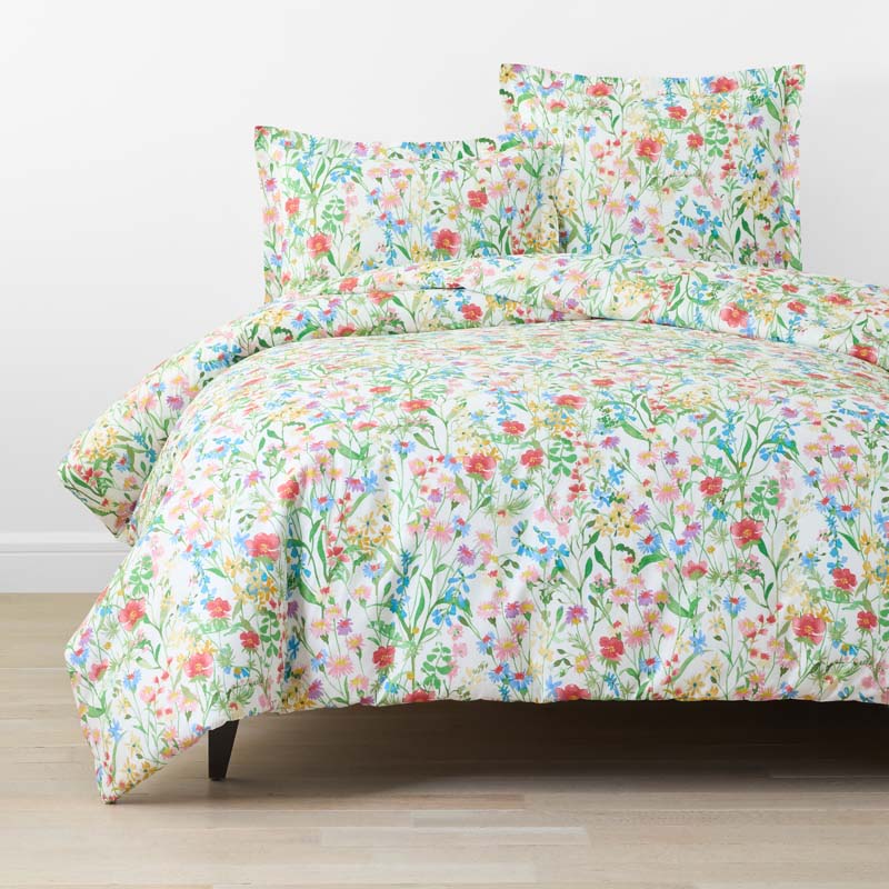 Garden Symphony Classic Cool Cotton Percale Duvet Cover - Multi, King/Cal. King