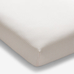 Ditsy Gingham Classic Cool Organic Cotton Percale Fitted Crib Sheet - Pink