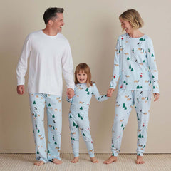 Family Printed Peruvian Cotton Kid's Pajama Set - Santa's Ski Dash, 12