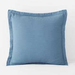 Premium Breathable Relaxed Linen Sham - Shadow Blue, Euro