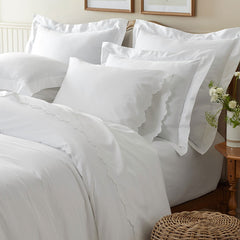 Classic Smooth Sateen Solid Flat Bed Sheet - White, Full
