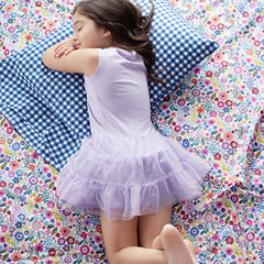 Joyful Mini Flower Classic Cool Organic Cotton Percale Bed Sheet Set - White Multi, Queen