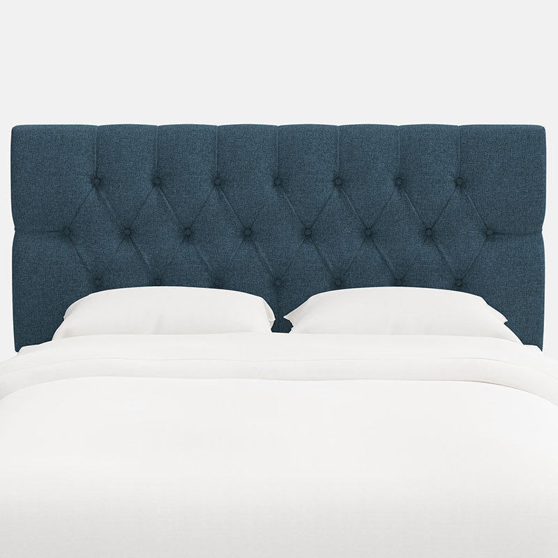 Park Tufted Textured Linen Headboard - Navy, King