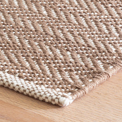 Herringbone Handwoven Cotton Rug - Stone, 2' 6" x 8' Runner
