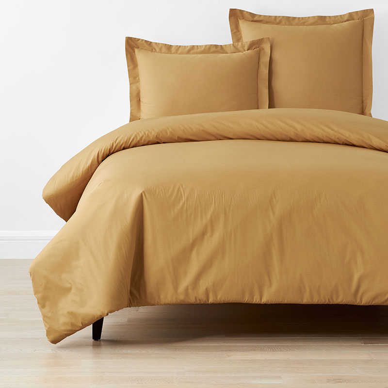 Classic Cool Cotton Percale Bed Duvet Cover - Amber, Twin/Twin XL