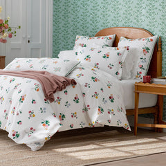 Ditsy Dahlia Classic Cool Cotton Percale Comforter - White Multi, Full