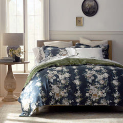 Blooming Melody Border Premium Smooth Wrinkle-Free Sateen Bed Sheet Set - White Multi, Full