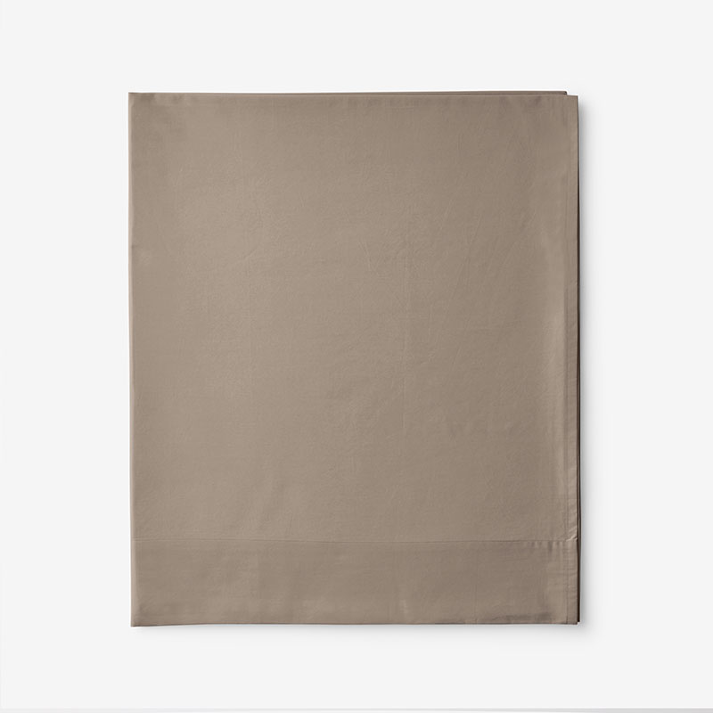 Classic Cool Cotton Percale Flat Bed Sheet - Mocha, Twin