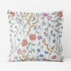Garden Mirage Classic Cool Cotton Percale Sham - White Multi, Euro