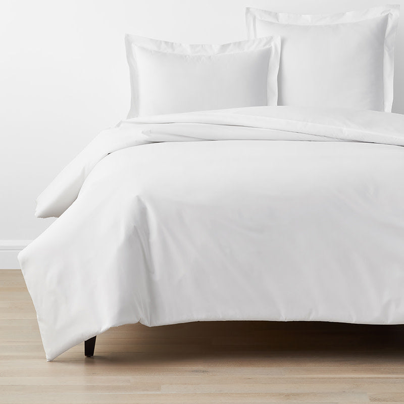 Premium Cool Organic Cotton Percale Duvet Cover - White, Twin/Twin XL