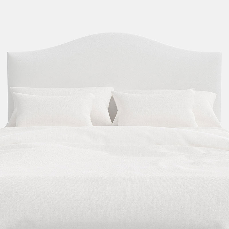 Saddle Velvet Headboard - White, Cal King