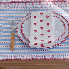Flowers & Plaid Yarn-Dyed Reversible Placemats, Set of 4  - Graph Plaid Red