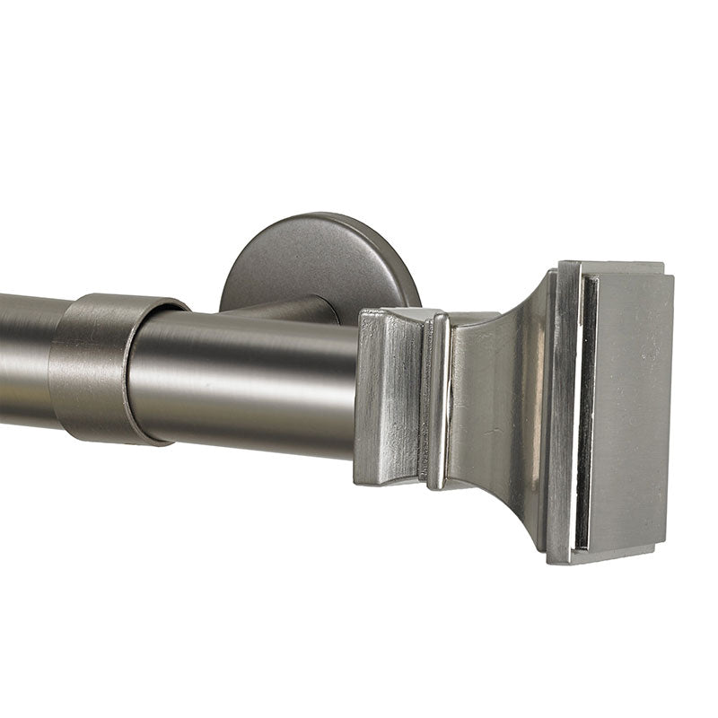 Flared Square Finial and 1" diameter Rod Set - Stainless, 48"