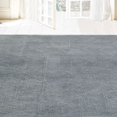 Relief Hand Tufted Wool Rug -  Blue, 8' x 10'