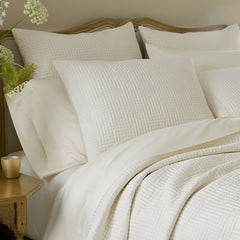 Premium Smooth Cotton Sateen Solid Quilted Sham - Cream, King