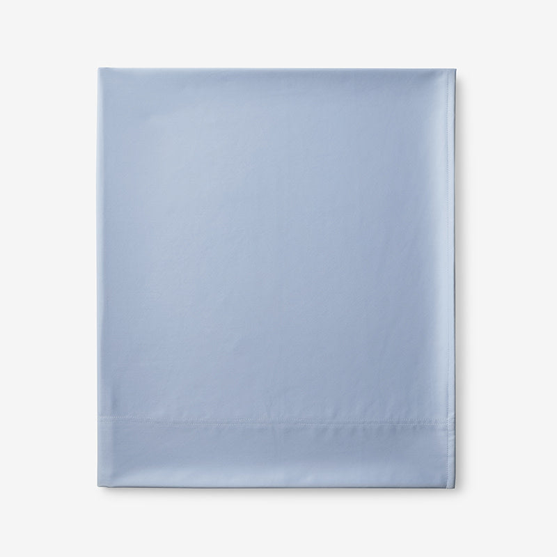 Premium Smooth Supima® Cotton Wrinkle-Free Sateen Flat Bed Sheet - Blue Shadow, King/Cal. King