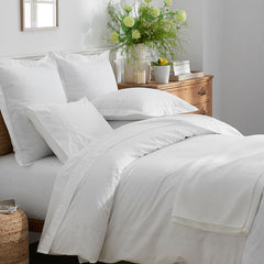 Embroidered Scallop Classic Cool Cotton Percale Sham - White, Standard