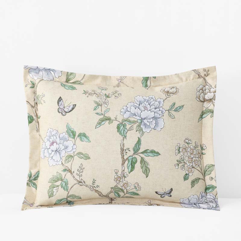 Peony Garden Premium Smooth Wrinkle-Free Sateen Sham - Beige Tan, Standard