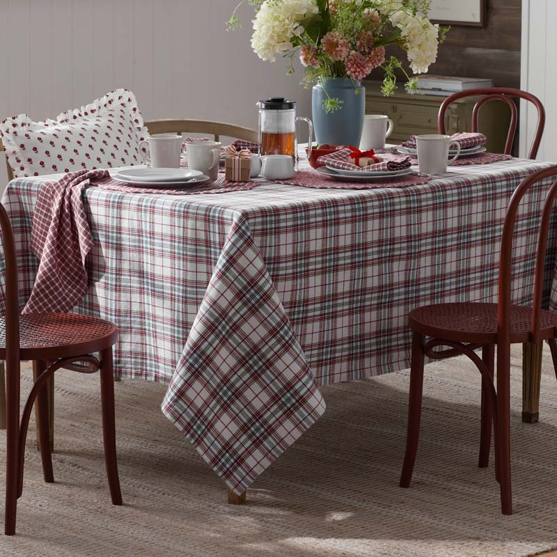 Classic Plaids Yarn-Dyed Tablecloth - Red Multi, 70 in. x 120 in.