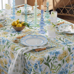 Garden Floral Cotton Tablecloth - Gardenia Mist, 70 in. x 120 in.