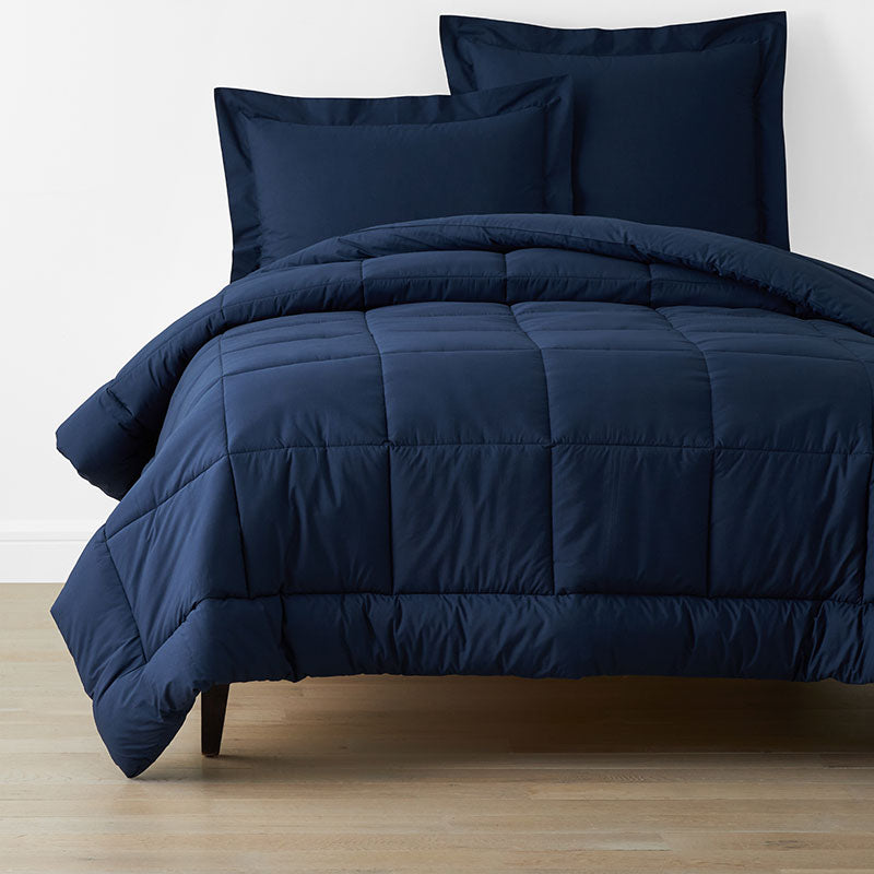 Classic Cool Cotton Percale Comforter - Navy, Full