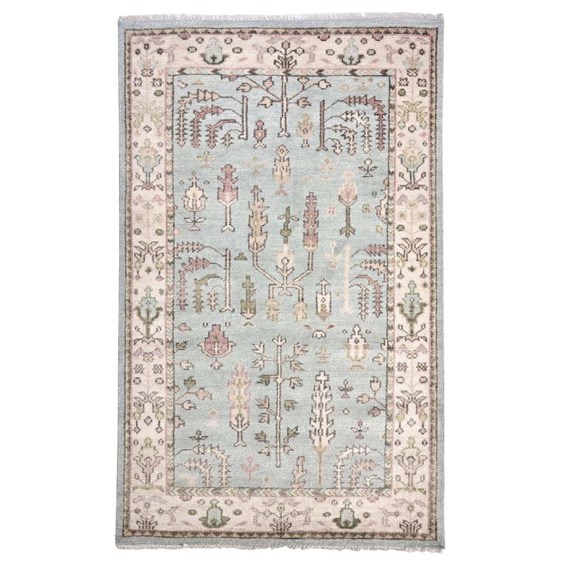Athens Hand Knotted Wool Rug - Blue, 8' x 10'