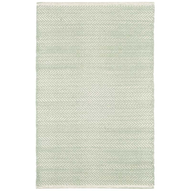 Herringbone Handwoven Cotton Rug - Ocean Green, 2' x 3'