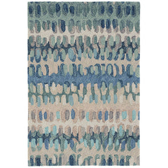 Paint Chip Hand Hooked Wool Rug - Blue, 2' x 3'