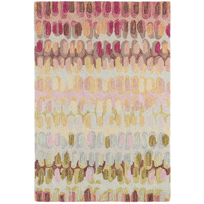 Paint Chip Hand Hooked Wool Rug - Pastel Pink, 2' 6" x 8' Runner
