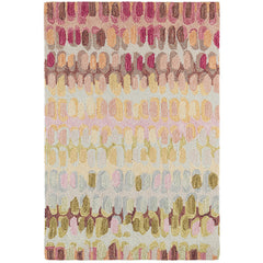 Paint Chip Hand Hooked Wool Rug - Pastel Pink, 5' x 8'