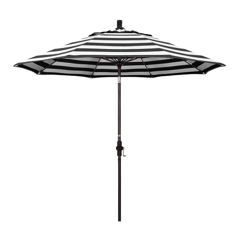 Round Outdoor Patio Umbrella, Fiberglass with Twist Tilt - Bronze Finish, Cabana Classic, 9'