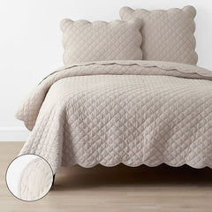 Scallop Quilt - Linen, Twin/Twin XL