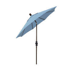 Round Outdoor Patio Umbrella, Fiberglass with Twist Tilt - Bronze Finish, Air Blue, 7.5'