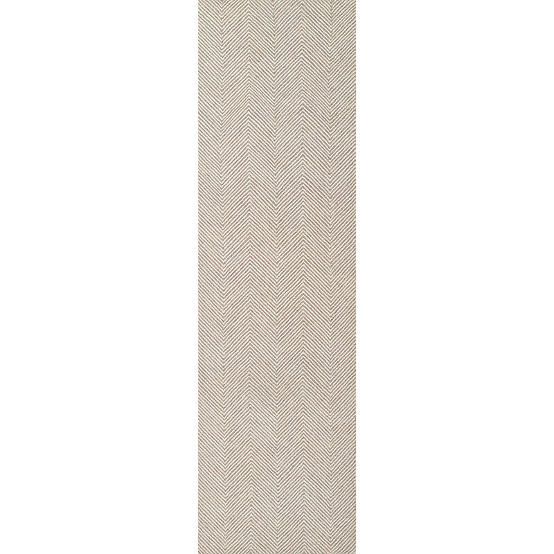 Herringbone Hand Tufted Wool Rug - Taupe, 2' 3" x 8' Runner