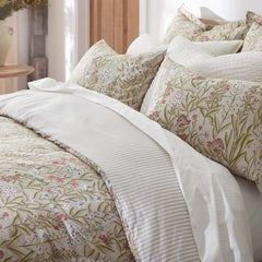 Julienne Classic Cool Cotton Percale Reversible Sham - Mini Floral Taupe, Euro